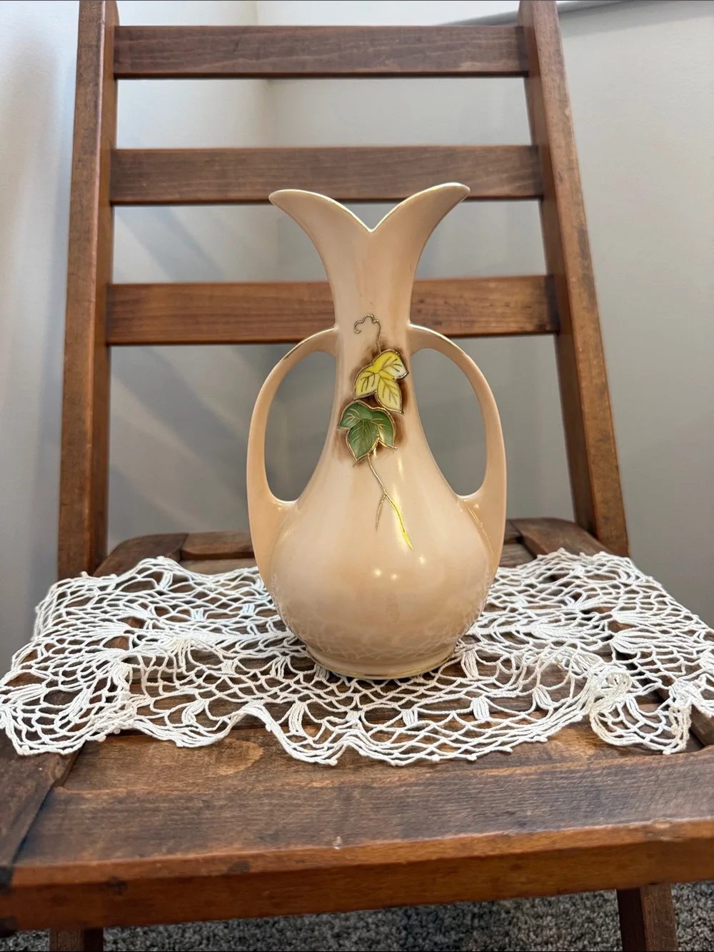 Vintage Norleans Japan Double Handled Art Pottery Vase - Mid Century